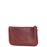カルティエ マストライン ポーチ コインケース ワインレッド ボルドー レザー レディース CARTIER 【中古】